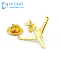 Made in china custom metal brass gold plated magnetic back aircraft airplane lapel pin for decoration